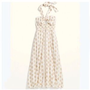 Old Navy Neutral Print Halter Neck Maxi Dress Size L